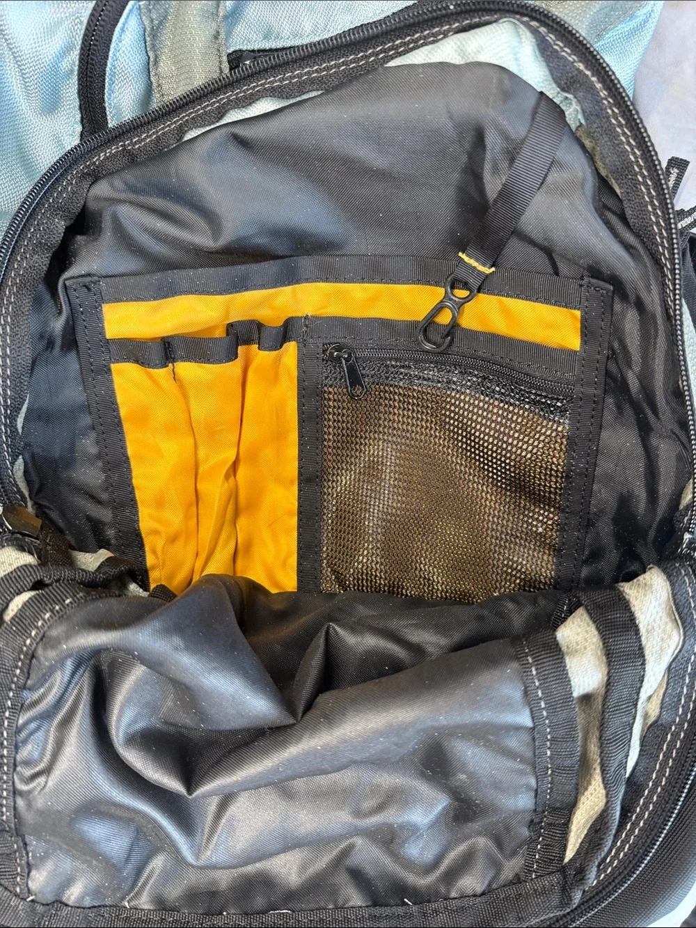 Eddie Bauer Light Blue and Black Backpack with Gray Accents